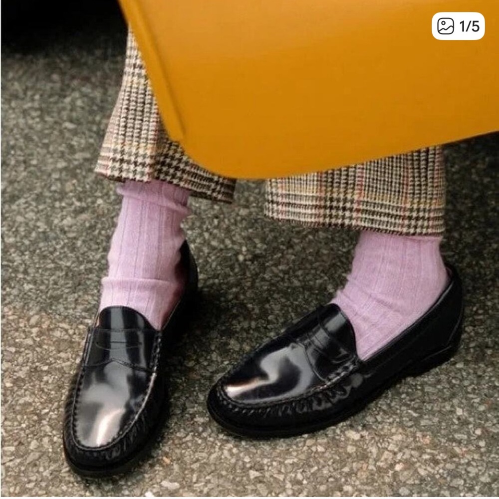 J. Crew Black Leather Penny Loafers